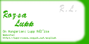 rozsa lupp business card